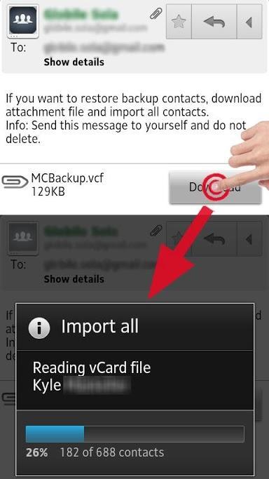 Загрузка отправленного файла с почты на другом устройстве