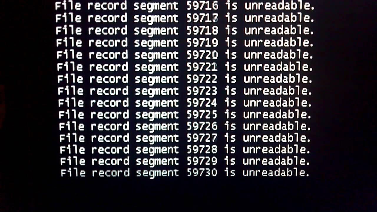 Ошибка HDD. File record segment is unreadable