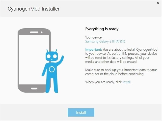 Окно программы CyanogenMod