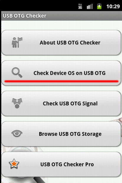 Интерфейс USB OTG Checker