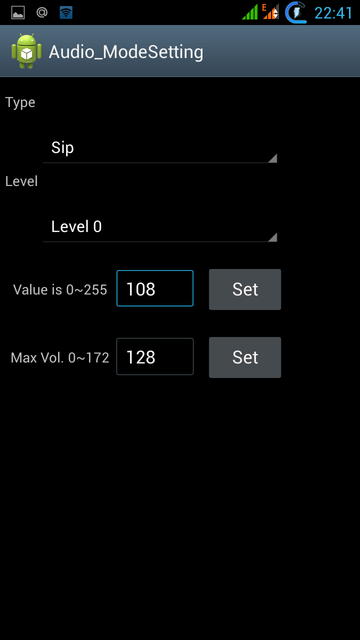 Ввод конкретных значений для каждого уровня звукового параметра в инженерном меню Android