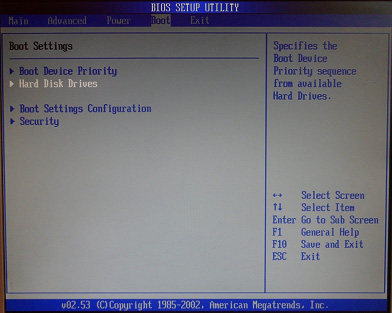 Настройка дисков в AMI BIOS
