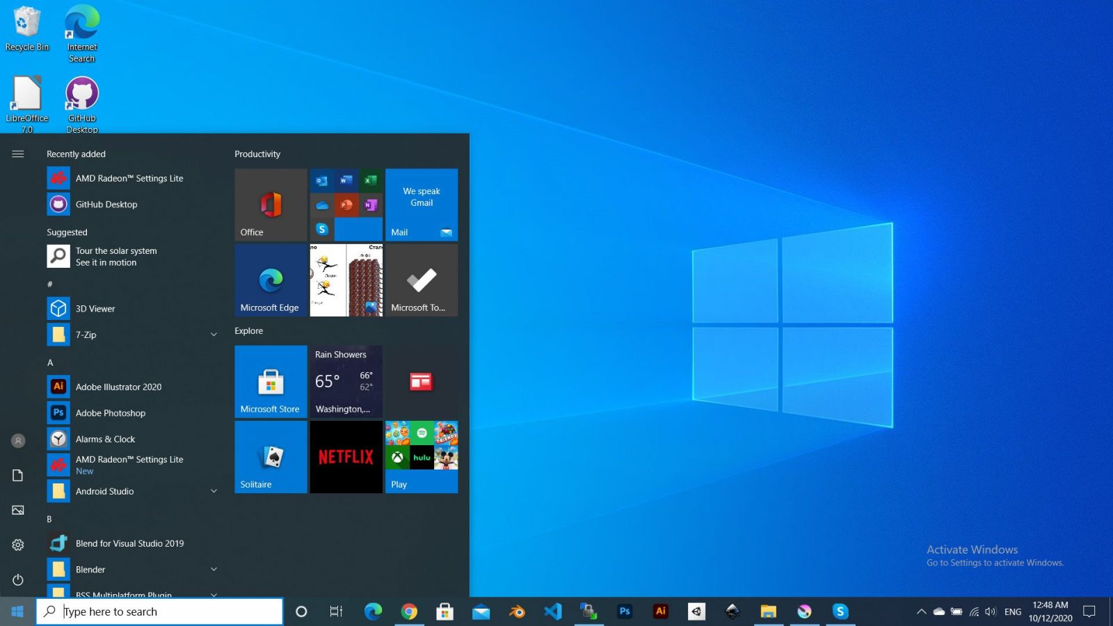 Windows 10 desktop