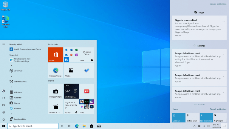 Action Center Windows 10