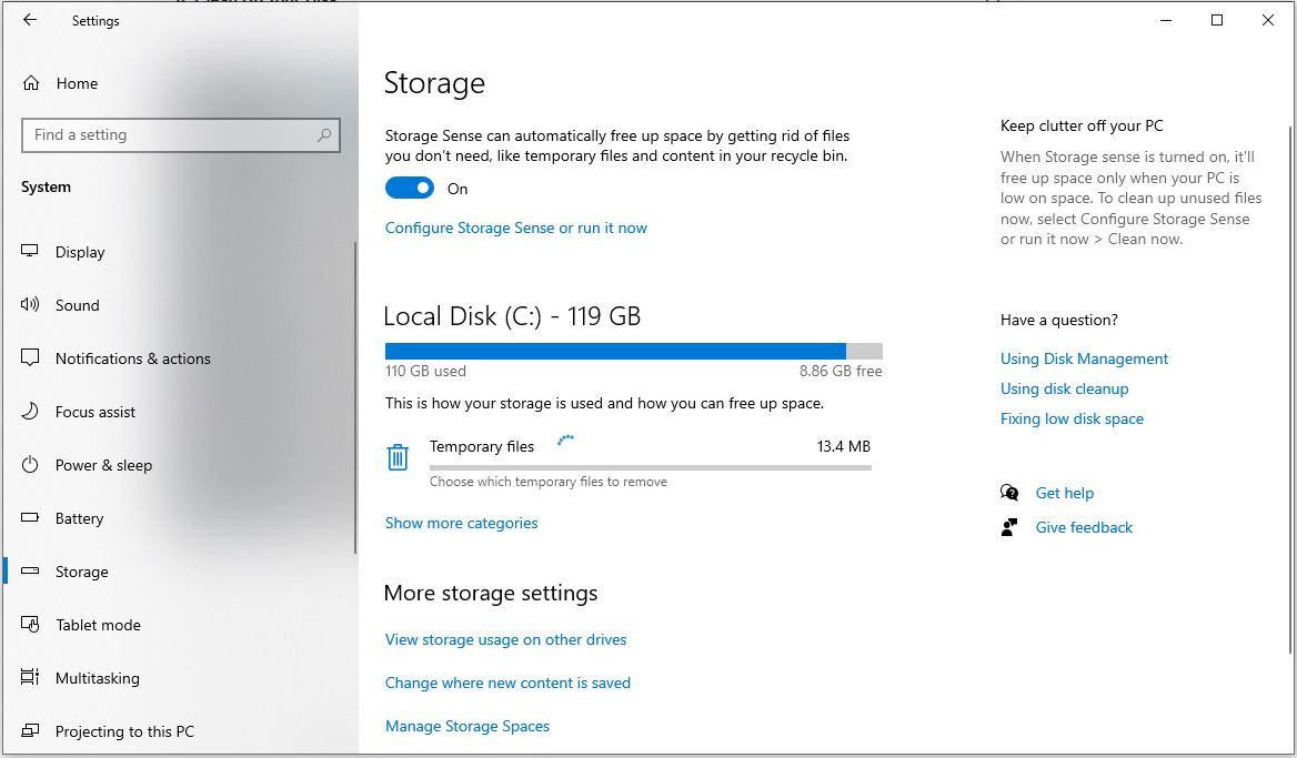 Storage Sense