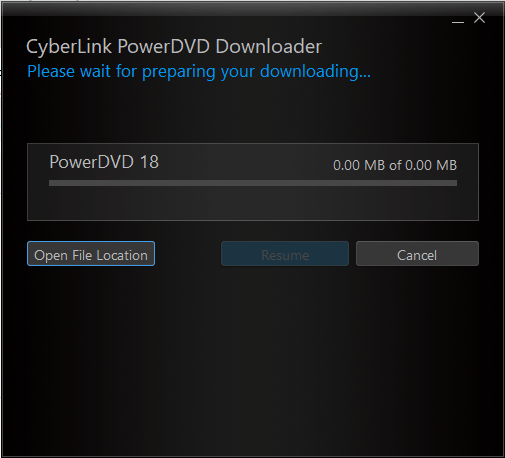 Загрузка файлов для установки Cyberlink PowerDVD
