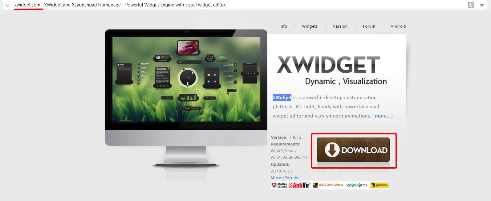 Официальный сайт разработчика XWidget