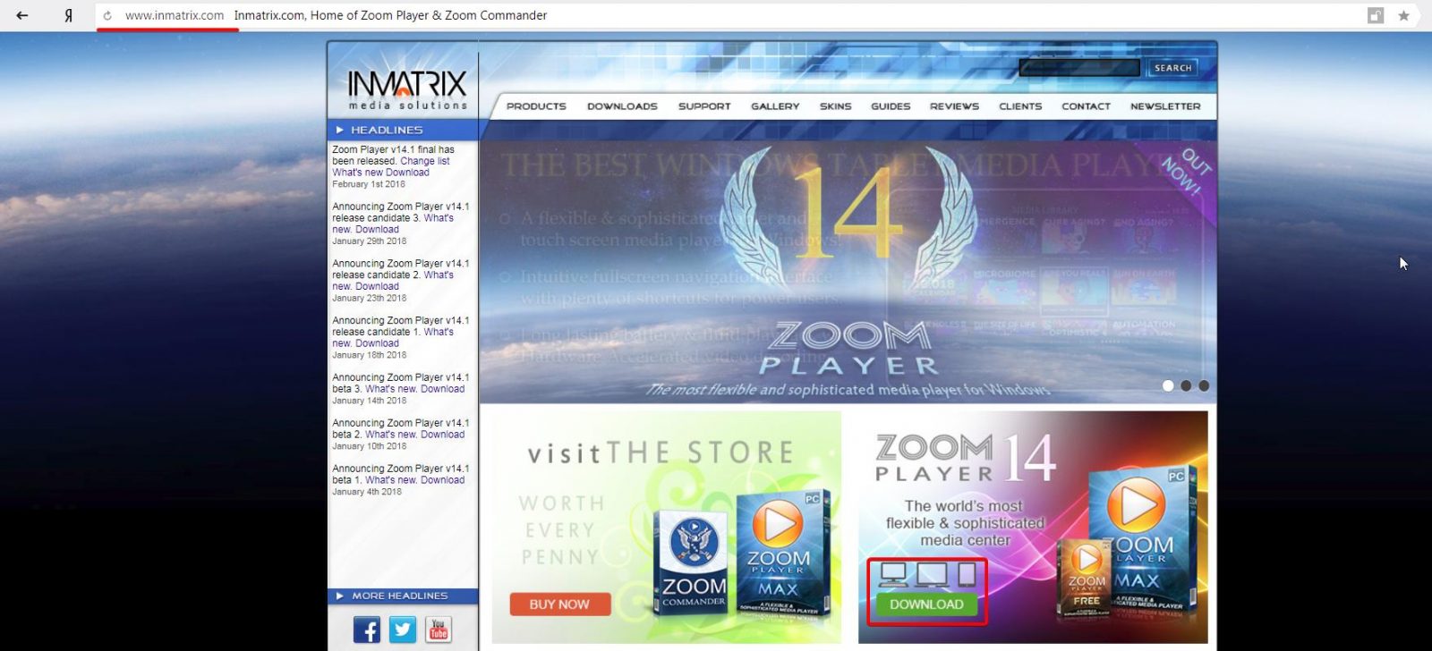 Официальный сайт Zoom Player