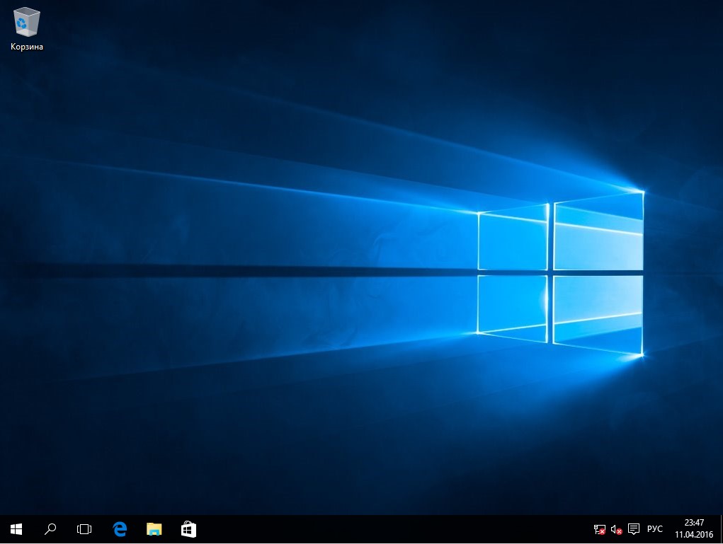 Окно рабочего стола на Windows 10