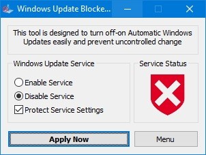 Приложение Windows Update Blocker