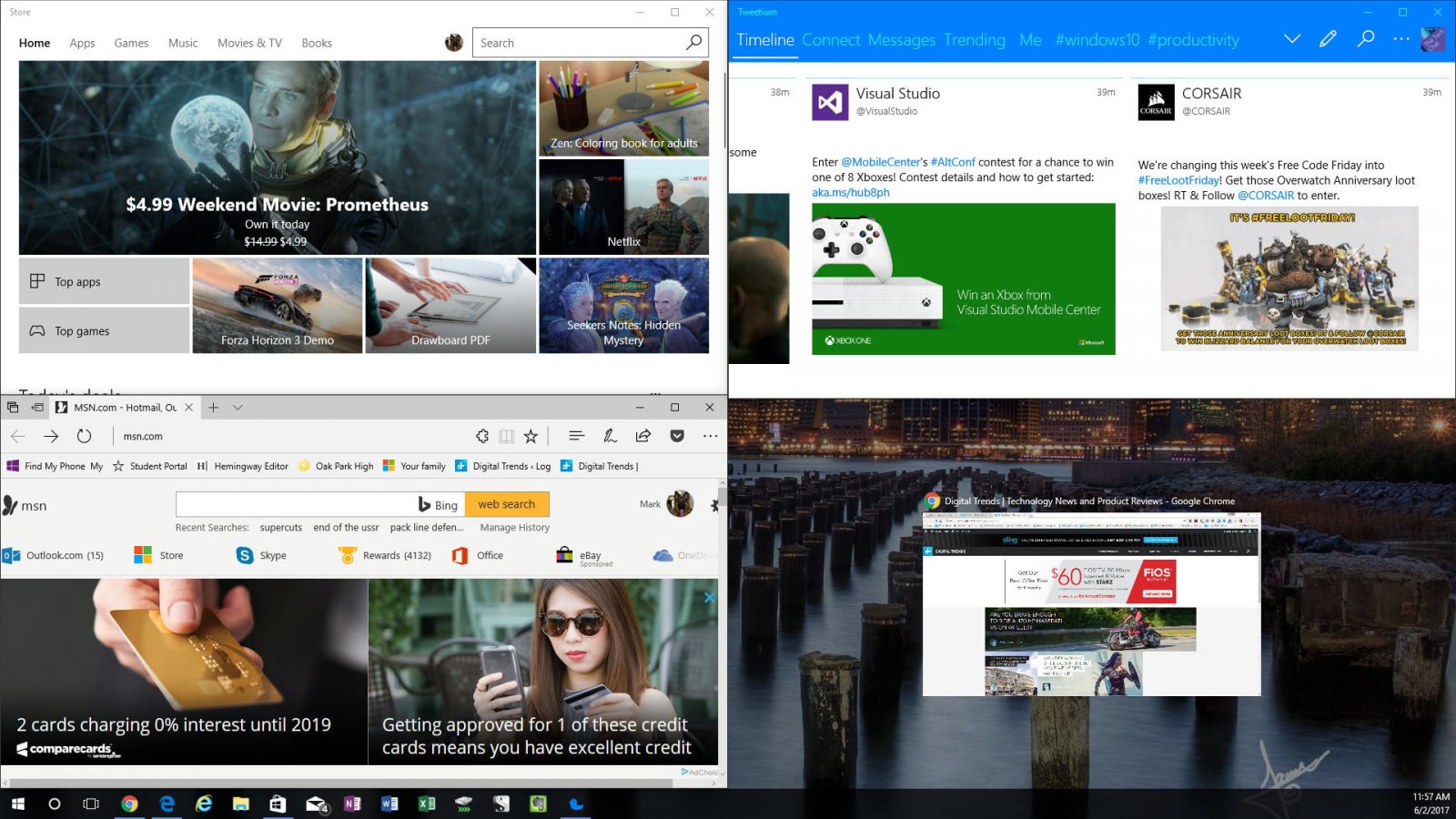 Разделение экрана в Windows 10