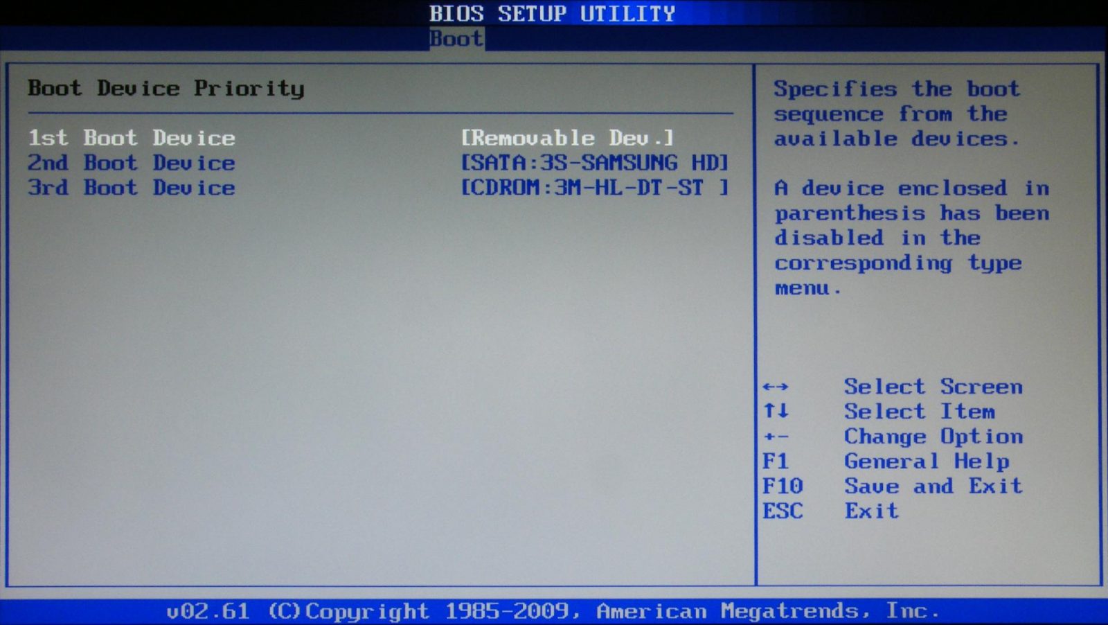 Вкладка Boot в системном интерфейсе BIOS