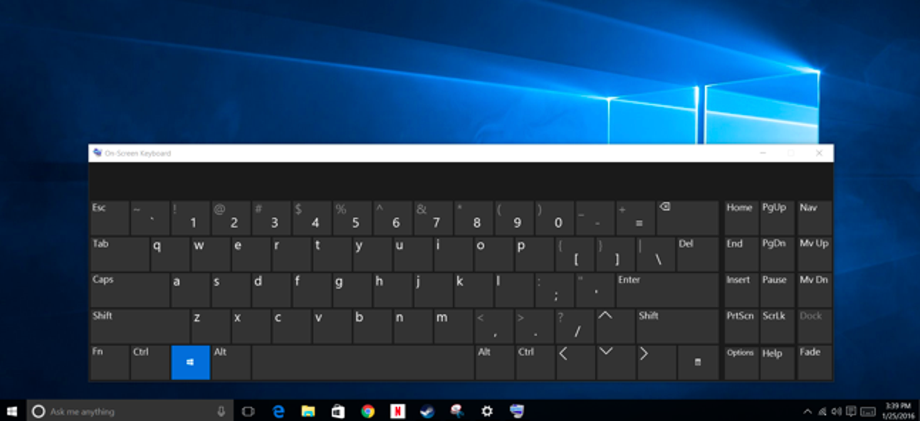 Как включить экранную клавиатуру на Windows 7/8/10