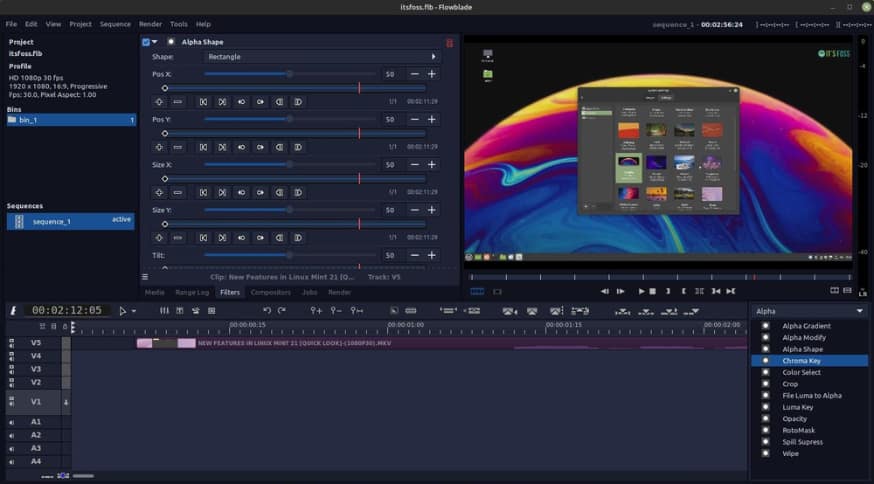 Flowblade многодорожечный нелинейный видеоредактор для Linux