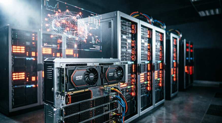 ИИ-дата-центр с ускорителями Instinct и голограммой нейросети