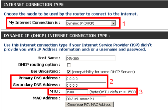 Настройка DIR0300 в DHCP