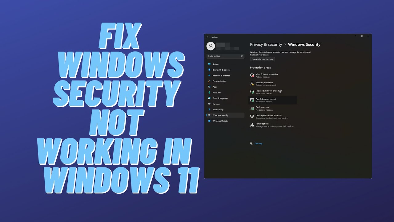 Исправить безопасность Windows, не работающую в последней версии Windows 11