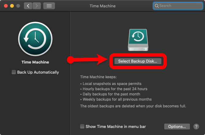 Сделайте резервную копию компьютера Mac с помощью Time Machine