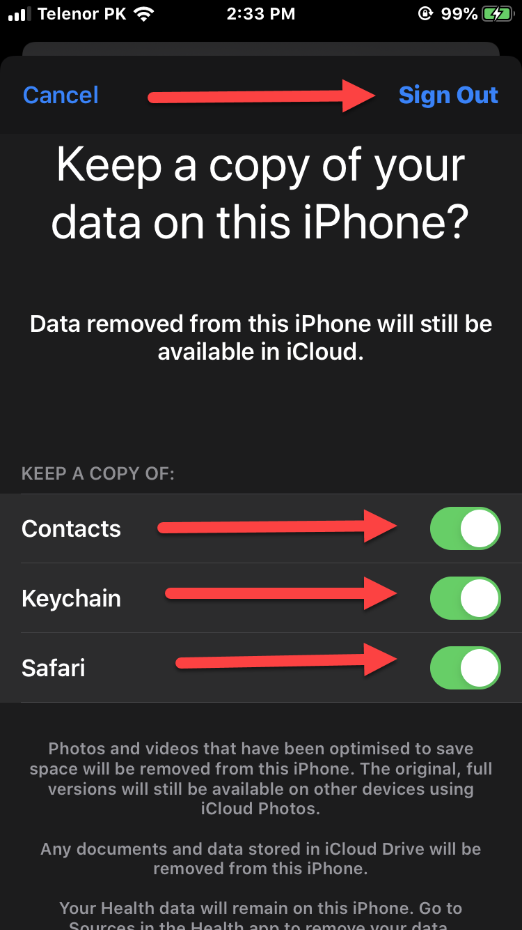 Изменить или удалить учетную запись iCloud на iPhone и iPad без потери данных