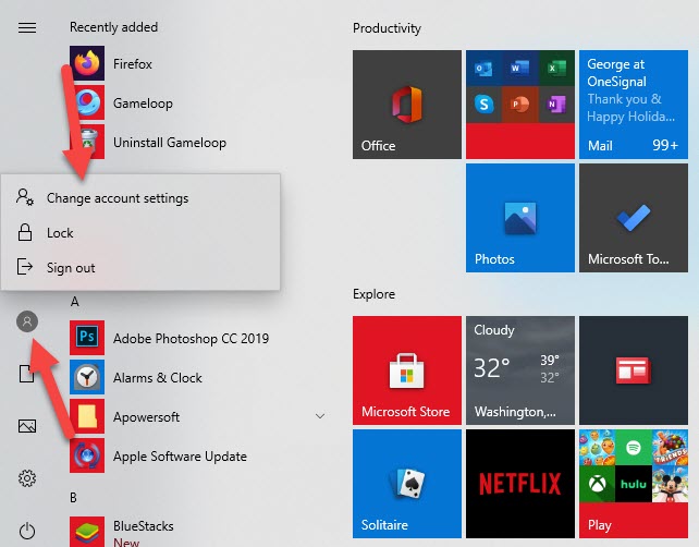 Как изменить изображение учетной записи в Windows 10