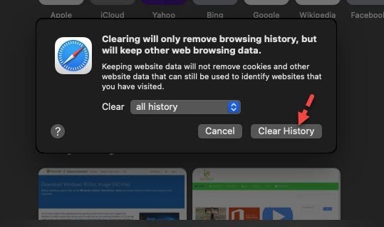 Как очистить историю просмотров в Safari на macOS Big Sur