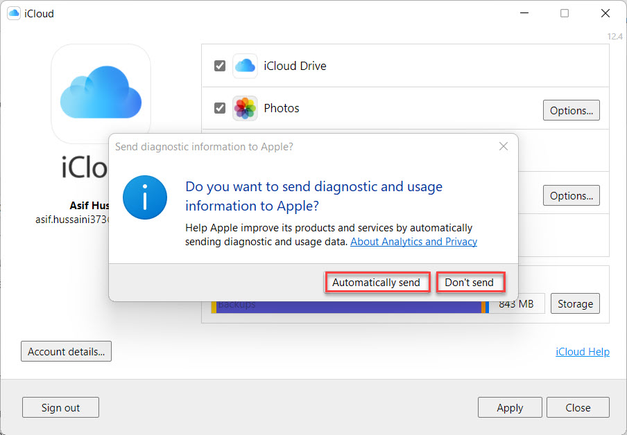 Использовать iCloud в Windows 11