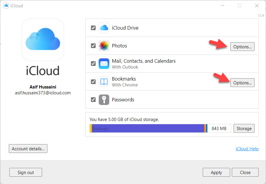 Использовать iCloud в Windows 11