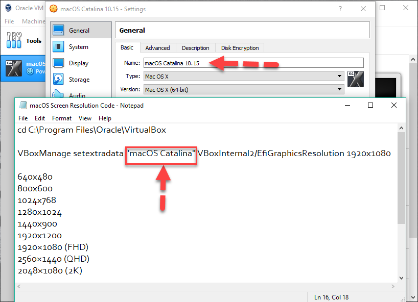 Как исправить разрешение экрана macOS Catalina в VirtualBox