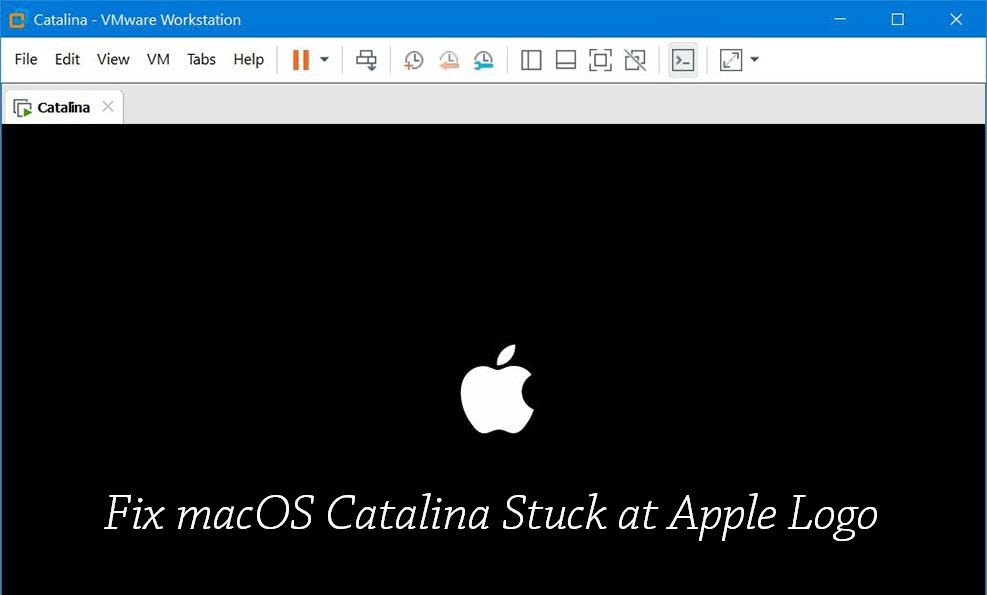 Как исправить зависание macOS Catalina на логотипе Apple при установке на VMware