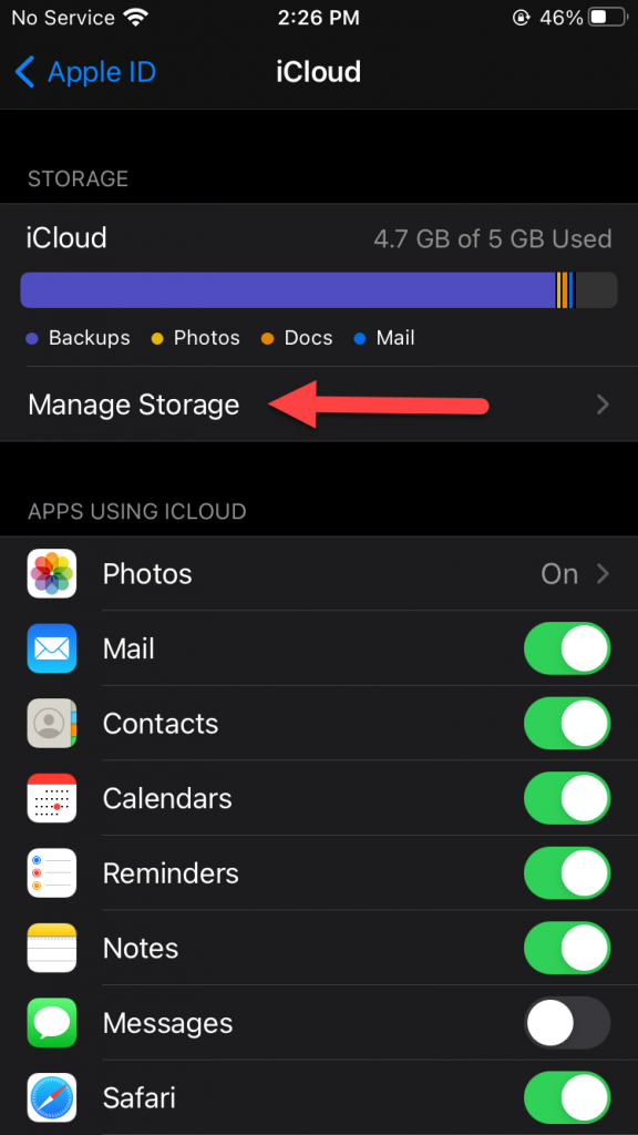 Как освободить место для хранения в iCloud