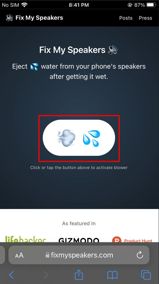 Удалите воду из динамиков iPhone
