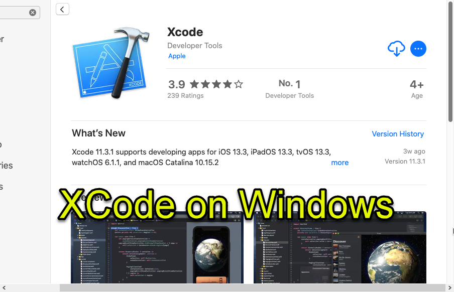 Как установить XCode на macOS 10.15 Catalina в Windows