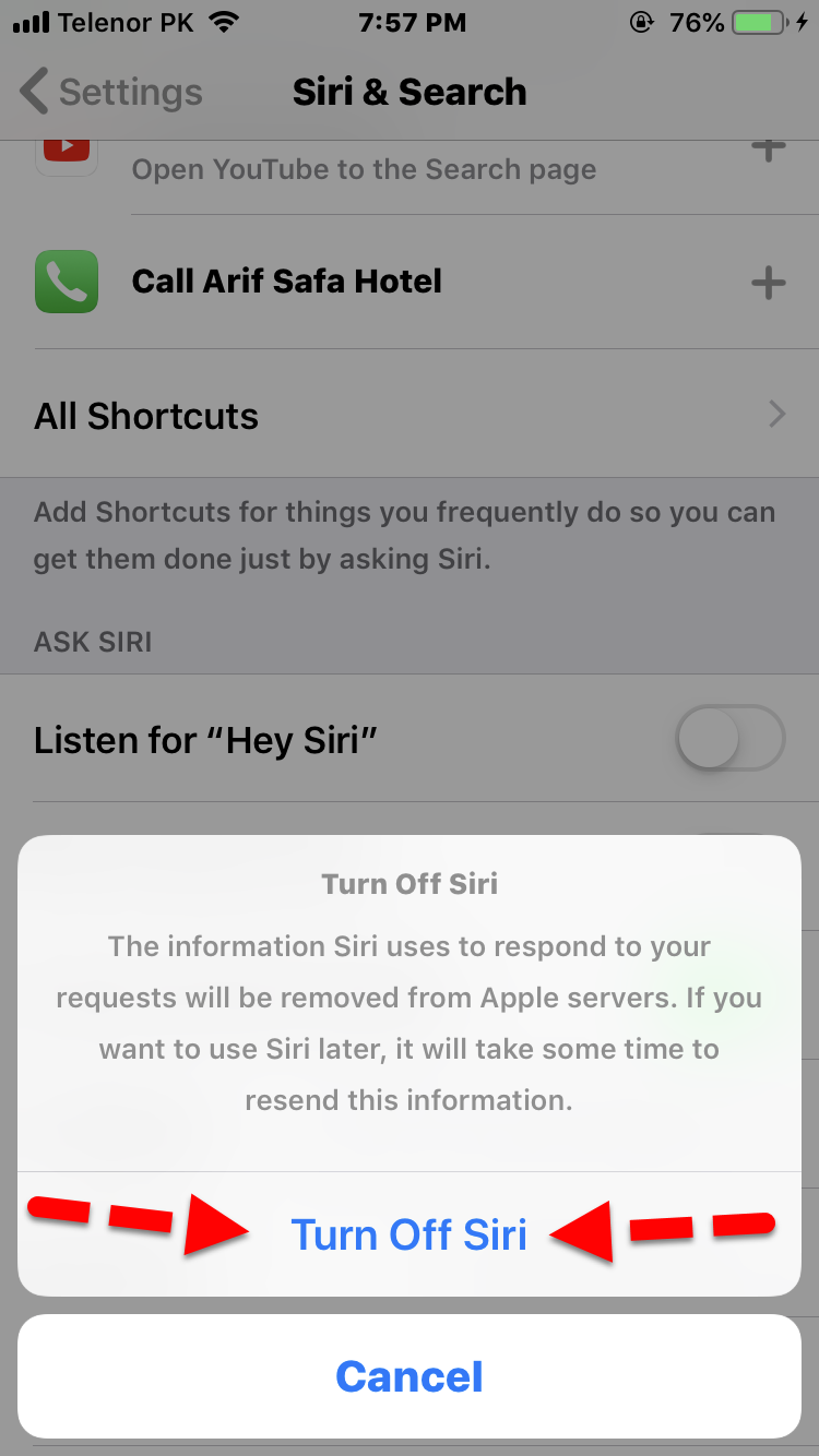 Отключить Siri в iOS и macOS