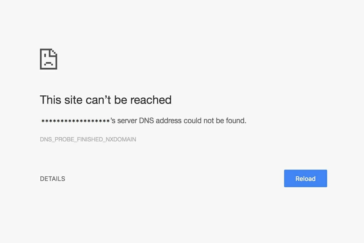 DNS PROBE FINISHED NXDOMAIN