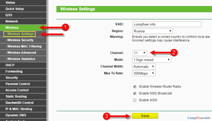 Выбор канала wifi на роутере tp-link