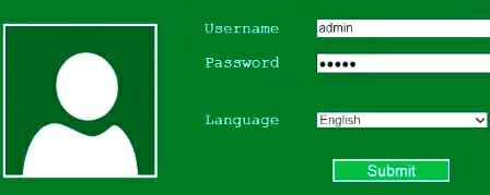 Вход в настройки репитера, вводим пароль admin